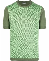 mintgrünes bedrucktes T-Shirt mit einem Rundhalsausschnitt von Malo