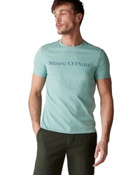 mintgrünes bedrucktes T-Shirt mit einem Rundhalsausschnitt von Marc O'Polo