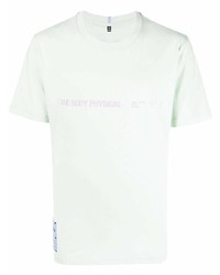 mintgrünes bedrucktes T-Shirt mit einem Rundhalsausschnitt von McQ