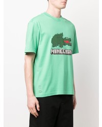 mintgrünes bedrucktes T-Shirt mit einem Rundhalsausschnitt von Lacoste