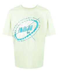 mintgrünes bedrucktes T-Shirt mit einem Rundhalsausschnitt von Misbhv