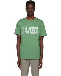 mintgrünes bedrucktes T-Shirt mit einem Rundhalsausschnitt von MM6 MAISON MARGIELA