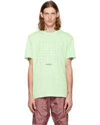 mintgrünes bedrucktes T-Shirt mit einem Rundhalsausschnitt von Moncler