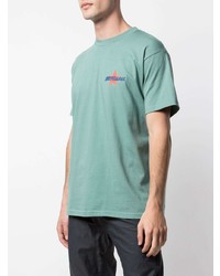 mintgrünes bedrucktes T-Shirt mit einem Rundhalsausschnitt von Supreme