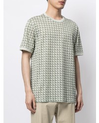 mintgrünes bedrucktes T-Shirt mit einem Rundhalsausschnitt von Giorgio Armani