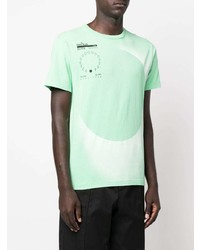 mintgrünes bedrucktes T-Shirt mit einem Rundhalsausschnitt von Stone Island