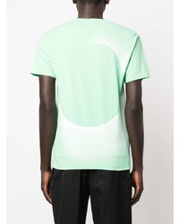 mintgrünes bedrucktes T-Shirt mit einem Rundhalsausschnitt von Stone Island