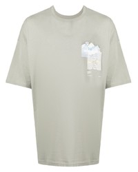 mintgrünes bedrucktes T-Shirt mit einem Rundhalsausschnitt von Musium Div.