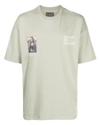 mintgrünes bedrucktes T-Shirt mit einem Rundhalsausschnitt von Musium Div.