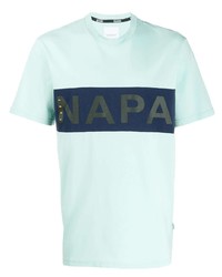 mintgrünes bedrucktes T-Shirt mit einem Rundhalsausschnitt von Napa Silver