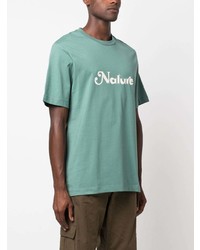 mintgrünes bedrucktes T-Shirt mit einem Rundhalsausschnitt von Oamc
