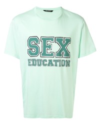 mintgrünes bedrucktes T-Shirt mit einem Rundhalsausschnitt von Neil Barrett