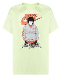 mintgrünes bedrucktes T-Shirt mit einem Rundhalsausschnitt von Nike