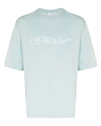 mintgrünes bedrucktes T-Shirt mit einem Rundhalsausschnitt von Off-White