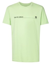 mintgrünes bedrucktes T-Shirt mit einem Rundhalsausschnitt von OSKLEN