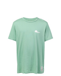 mintgrünes bedrucktes T-Shirt mit einem Rundhalsausschnitt von Oyster Holdings