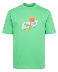 mintgrünes bedrucktes T-Shirt mit einem Rundhalsausschnitt von Palace