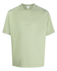 mintgrünes bedrucktes T-Shirt mit einem Rundhalsausschnitt von Paul Smith