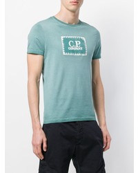 mintgrünes bedrucktes T-Shirt mit einem Rundhalsausschnitt von CP Company