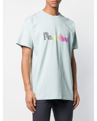 mintgrünes bedrucktes T-Shirt mit einem Rundhalsausschnitt von Paul Smith