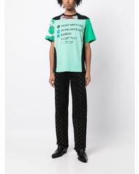 mintgrünes bedrucktes T-Shirt mit einem Rundhalsausschnitt von Marine Serre