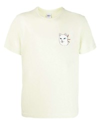 mintgrünes bedrucktes T-Shirt mit einem Rundhalsausschnitt von RIPNDIP