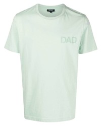 mintgrünes bedrucktes T-Shirt mit einem Rundhalsausschnitt von Ron Dorff