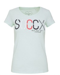 mintgrünes bedrucktes T-Shirt mit einem Rundhalsausschnitt von SOCCX