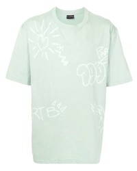 mintgrünes bedrucktes T-Shirt mit einem Rundhalsausschnitt von SPORT b. by agnès b.