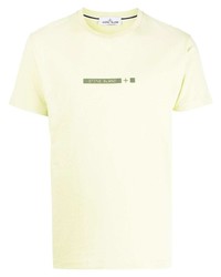 mintgrünes bedrucktes T-Shirt mit einem Rundhalsausschnitt von Stone Island