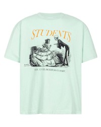 mintgrünes bedrucktes T-Shirt mit einem Rundhalsausschnitt von Students Golf