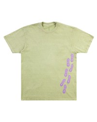 mintgrünes bedrucktes T-Shirt mit einem Rundhalsausschnitt von Travis Scott Astroworld