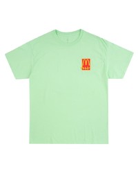 mintgrünes bedrucktes T-Shirt mit einem Rundhalsausschnitt von Travis Scott Astroworld