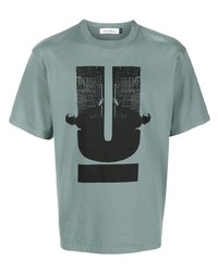 mintgrünes bedrucktes T-Shirt mit einem Rundhalsausschnitt von UNDERCOVE