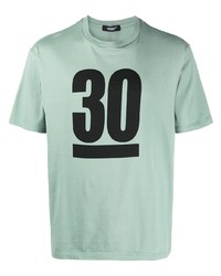 mintgrünes bedrucktes T-Shirt mit einem Rundhalsausschnitt von Undercover