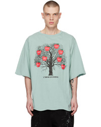 mintgrünes bedrucktes T-Shirt mit einem Rundhalsausschnitt von Undercoverism