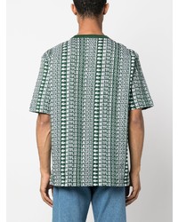 mintgrünes bedrucktes T-Shirt mit einem Rundhalsausschnitt von Lacoste