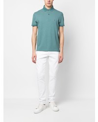 mintgrünes besticktes Polohemd von Tommy Hilfiger