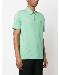 mintgrünes besticktes Polohemd von PS Paul Smith