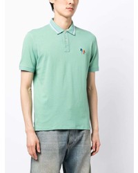 mintgrünes besticktes Polohemd von PS Paul Smith