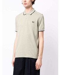 mintgrünes besticktes Polohemd von Fred Perry