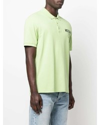 mintgrünes besticktes Polohemd von Moschino