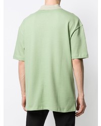 mintgrünes besticktes Polohemd von Raf Simons X Fred Perry