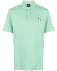 mintgrünes besticktes Polohemd von PS Paul Smith