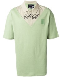 mintgrünes besticktes Polohemd von Raf Simons X Fred Perry