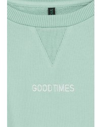 mintgrünes besticktes Sweatshirt von Stitch & Soul