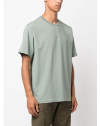 mintgrünes besticktes T-Shirt mit einem Rundhalsausschnitt von Stone Island