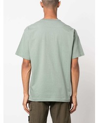 mintgrünes besticktes T-Shirt mit einem Rundhalsausschnitt von Stone Island