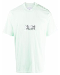 mintgrünes besticktes T-Shirt mit einem Rundhalsausschnitt von Bonsai