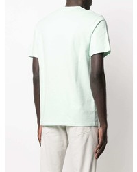 mintgrünes besticktes T-Shirt mit einem Rundhalsausschnitt von MAISON KITSUNÉ